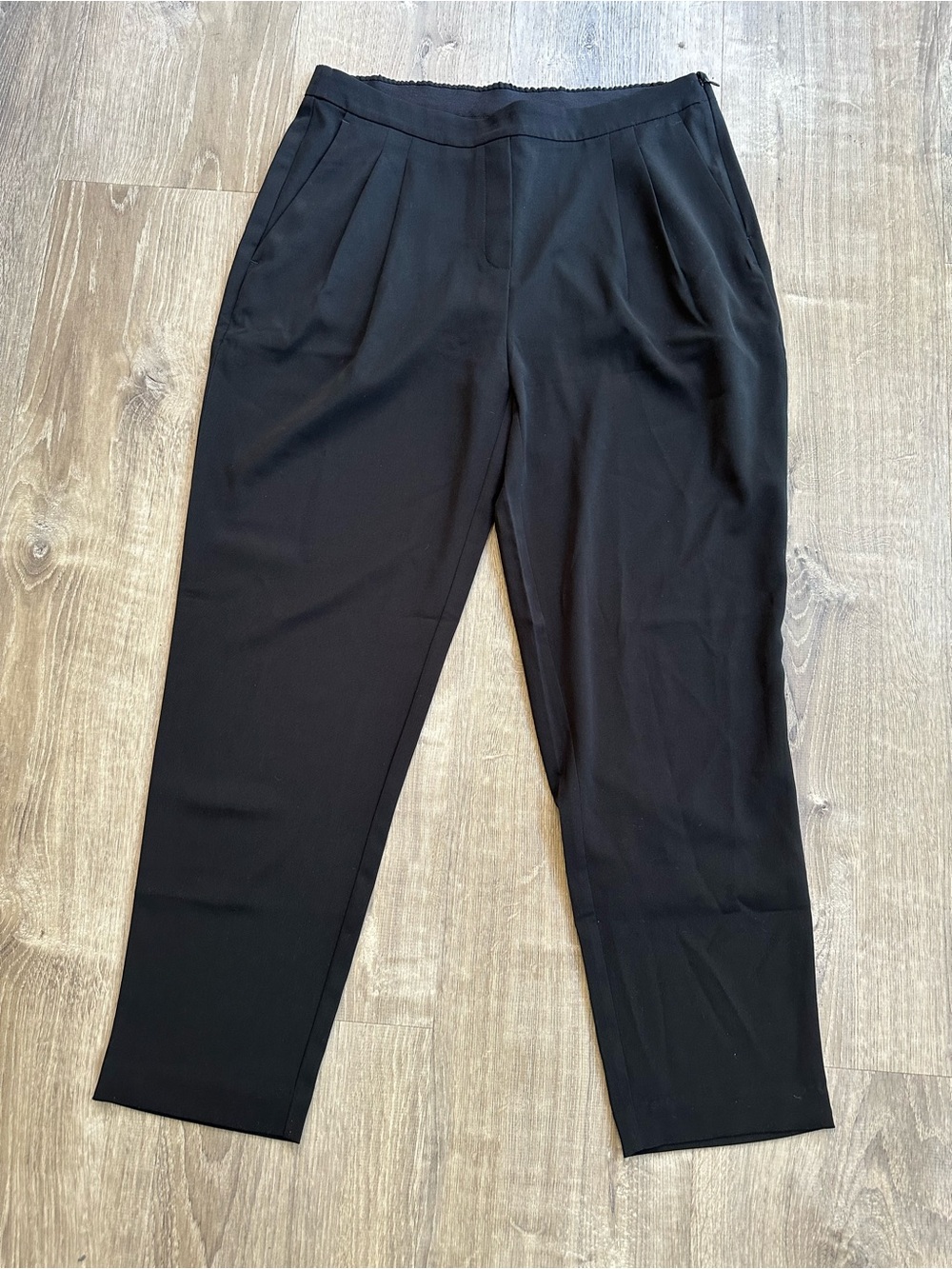 Ministry of Supply Black Pleated Tapered Dress Pants